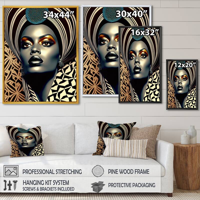 Designart "Beautiful Contemporary African Retro Woman VI" African